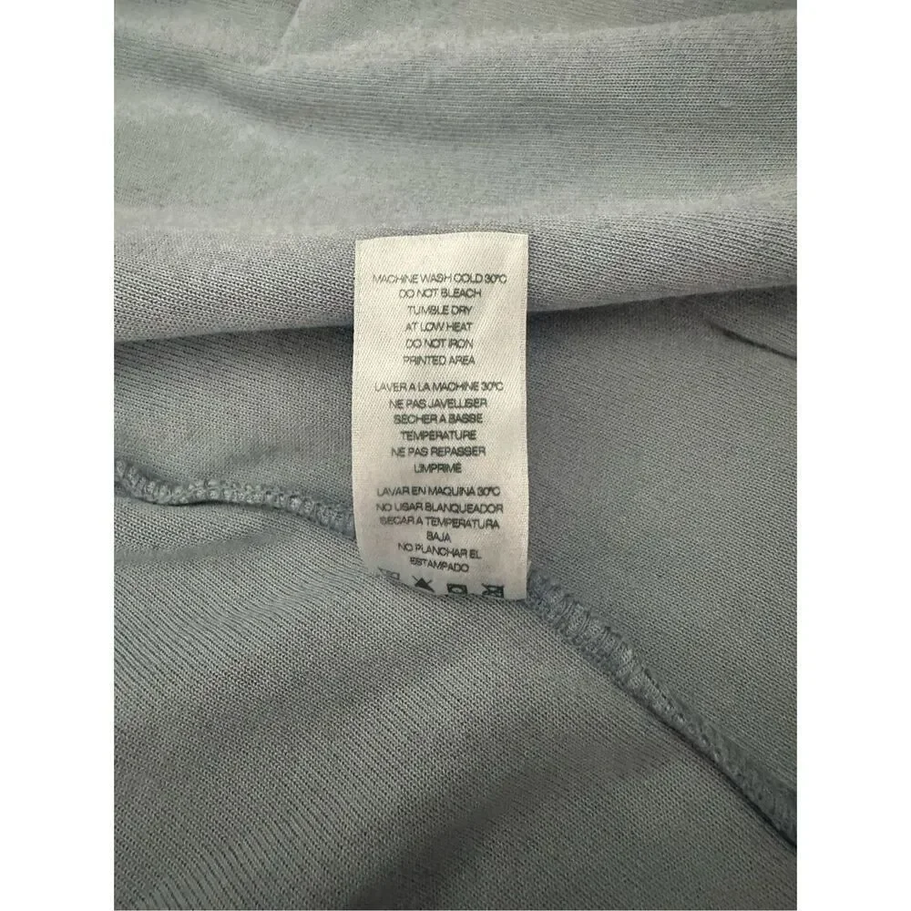 Sundry Zip Up Hoodie Velour Light Blue W/ Red Zipper Size 1 Small